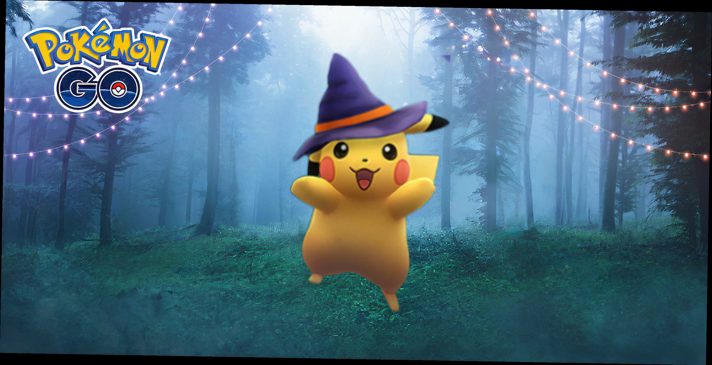 pikachu con sombrero de bruja pokemon go